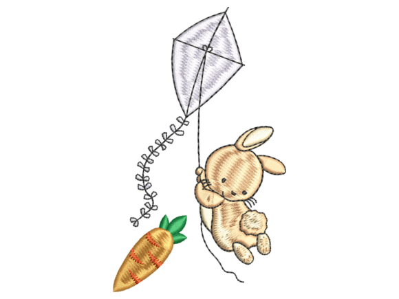Cute Bunny Kite Carrot: A Charming Addition to Personalized Embroidery