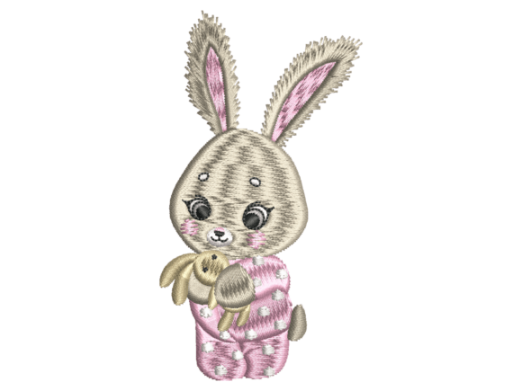 Cute Bunny Plush Toy: A Charming Embroidery Design for Small Business Branding