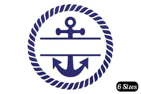 Hand Made Split Name Frame Boat Anchor: A Charming Touch for Personalized Embroidery Projects