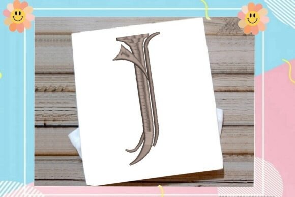 Initial J Elegant Vintage Monogram: A Timeless Touch for Holiday Embroidery