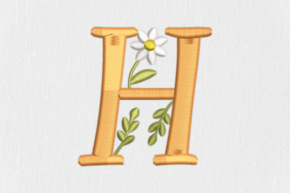 Letter H Embroidery Design: Nature-Inspired Branding