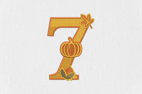 Number 7 Autumn Monogram: A Festive Touch for Craft Fair Favorites