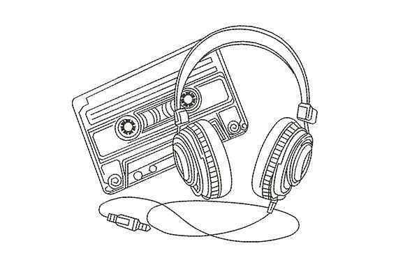 Retro Cassette Headphones Embroidery Design Review