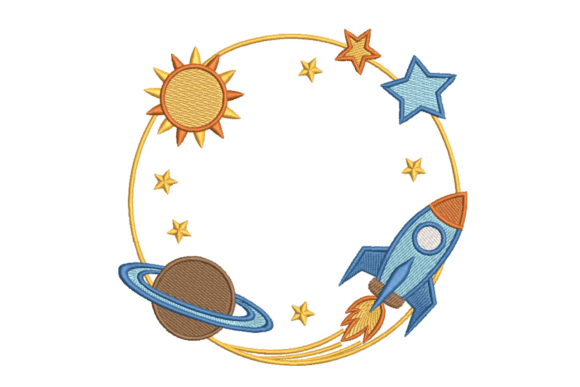 Space Rocket Frame: A Stellar Addition to Holiday Embroidery