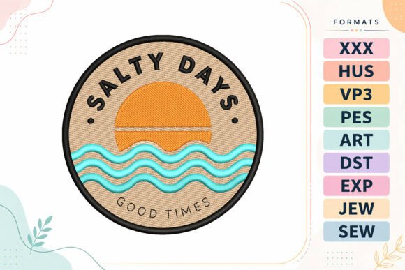 Summer Beach Sunset Badge